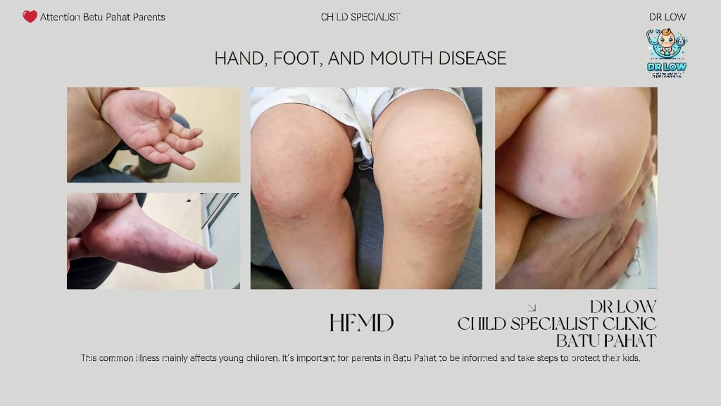 Be Alert – Parents of Batu Pahat – Regarding Hand Foot  and Mouth Disease – HFMD – 4 HFMD patients were seen in one day at Dr Low Child Specialist Clinic Batu&nbsp;Pahat