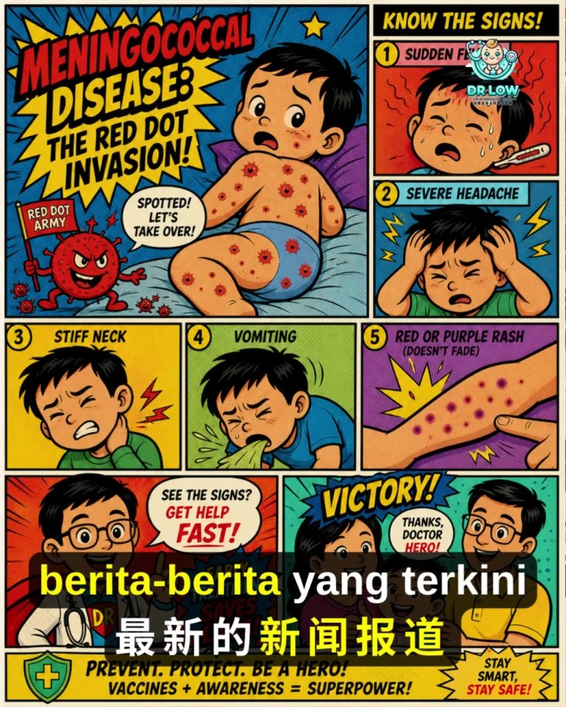 Jangkitan Meningokokal Kanak-Kanak Batu Pahat - Klinik Pakar Kanak-kanak Batu Pahat Dr Low - Dr Low Child Specialist Clinic Batu Pahat BP Johor Malaysia A04