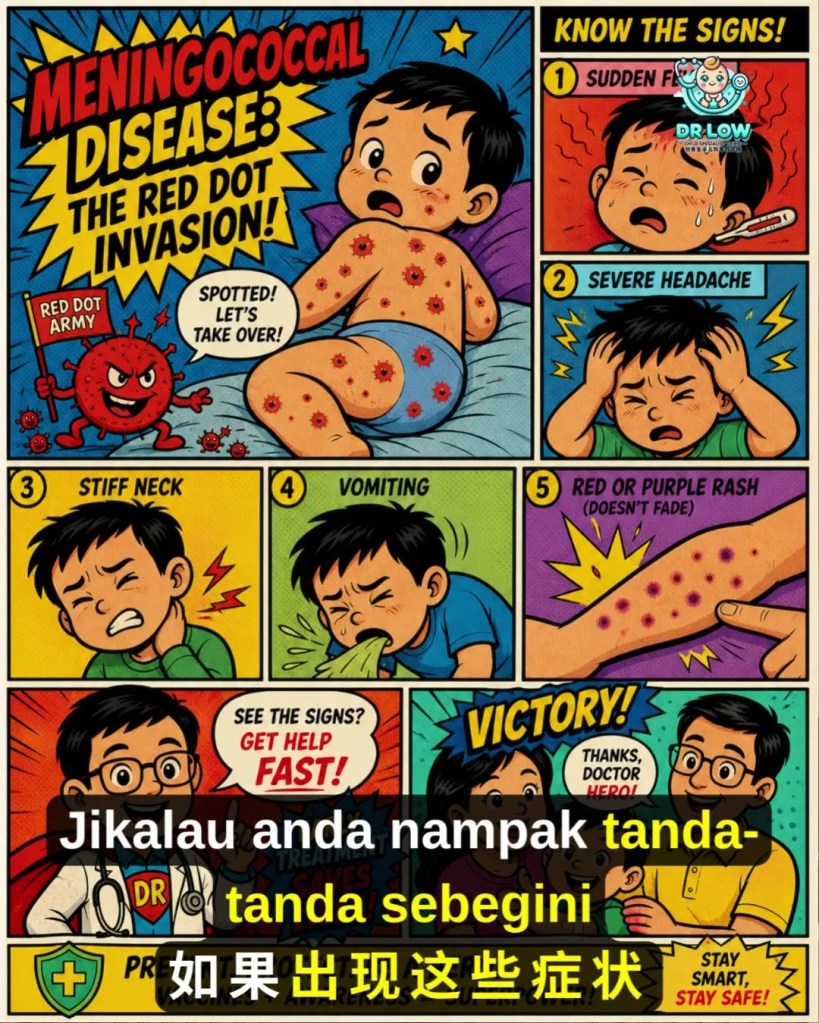 Jangkitan Meningokokal Kanak-Kanak Batu Pahat - Klinik Pakar Kanak-kanak Batu Pahat Dr Low - Dr Low Child Specialist Clinic Batu Pahat BP Johor Malaysia A20