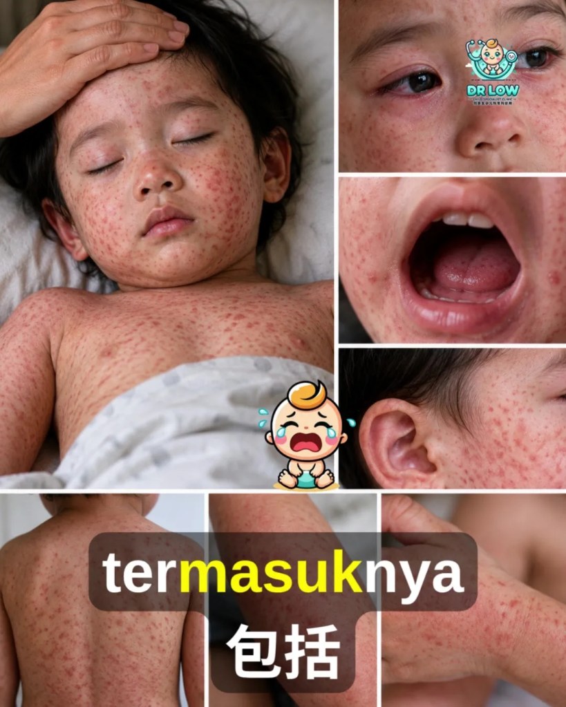 Campak Kanak-Kanak Tanda Awal - Komplikasi - Kepentingan Vaksin BP - Dr Low Child Specialist Clinic Batu Pahat Johor Malaysia A09