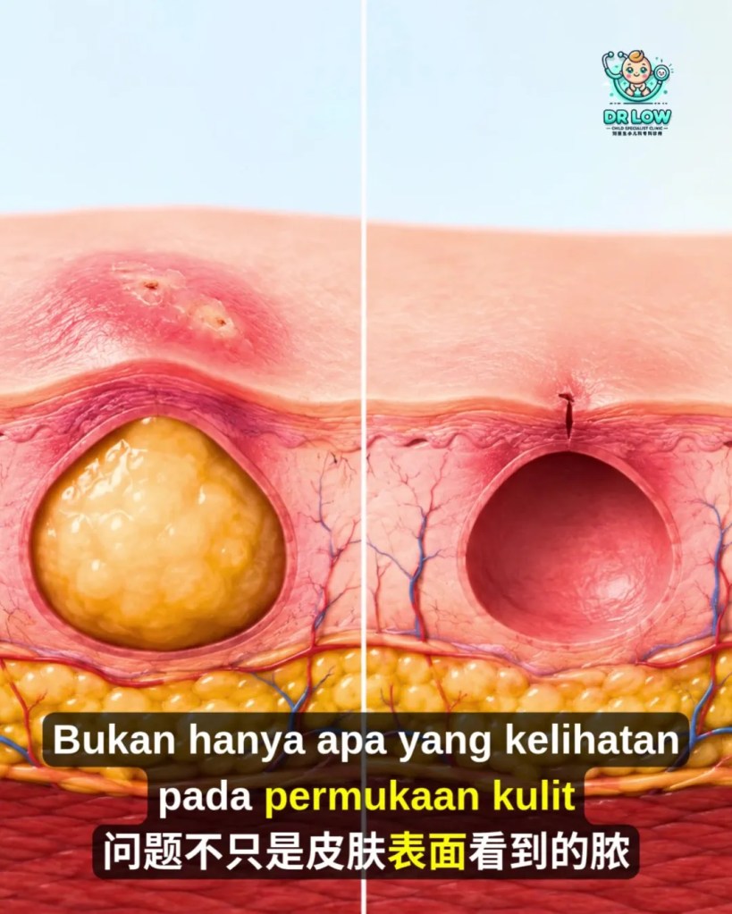 Jangkitan Bakteria Kulit dan Abses pada Bayi BP - Rawatan Incision and Drainage untuk Mengeluarkan Nanah - Dr Low Child Specialist Batu Pahat Johor Malaysia A12