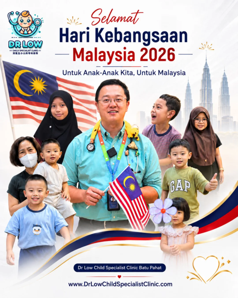 Selamat Hari Kebangsaan Malaysia 2026: Untuk Anak-Anak Kita, Untuk Malaysia | Dr Low Child Specialist Clinic Batu&nbsp;Pahat
