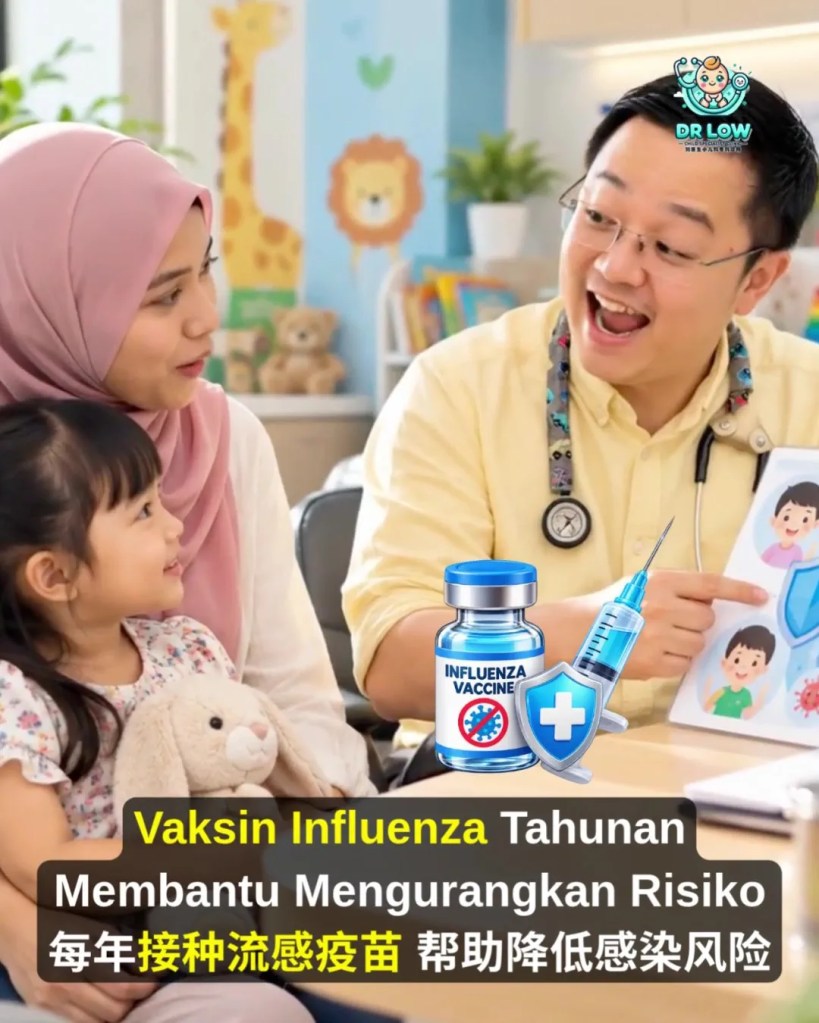 4 Kes Influenza A Dalam Satu Hari di Batu Pahat - Musim Influenza Lindungi Anak dengan Langkah Pencegahan dan Vaksin Influenza - Dr Low Child Specialist Clinic BP A09